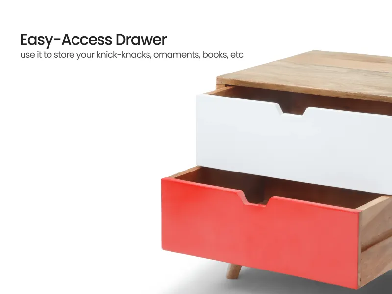 Erica Solid Wood Bedside Table